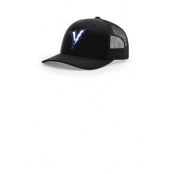 Richardson. 112. all black snapback hat with voltage "V" 